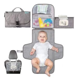 Portable Gray Diaper Changing Pad